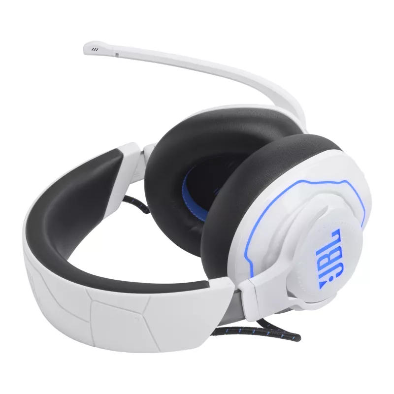JBL Quantum 910P Headset Kabelgebunden & Kabellos Kopfband Gaming USB Typ-C Bluetooth Blau, Weiß