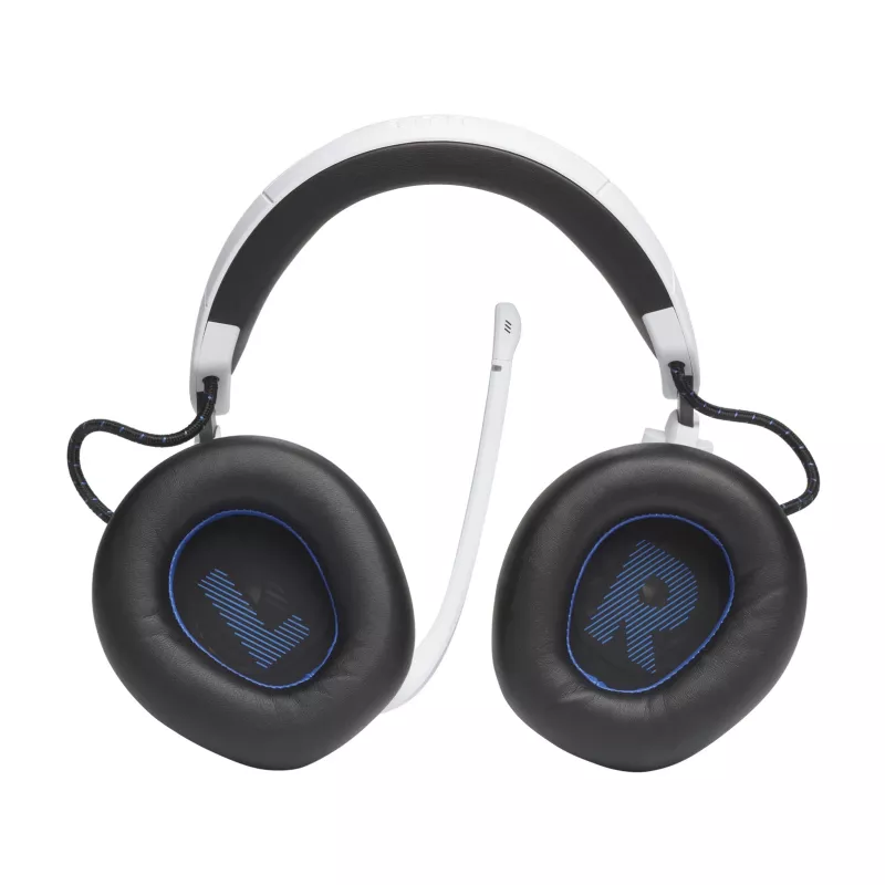 JBL Quantum 910P Headset Kabelgebunden & Kabellos Kopfband Gaming USB Typ-C Bluetooth Blau, Weiß