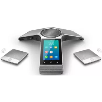 IP-Konferenztelefon Yealink CP960 — silber, Tasten- & Touch-Bedienung, Micro-USB B & USB-A, 338×338×74 mm