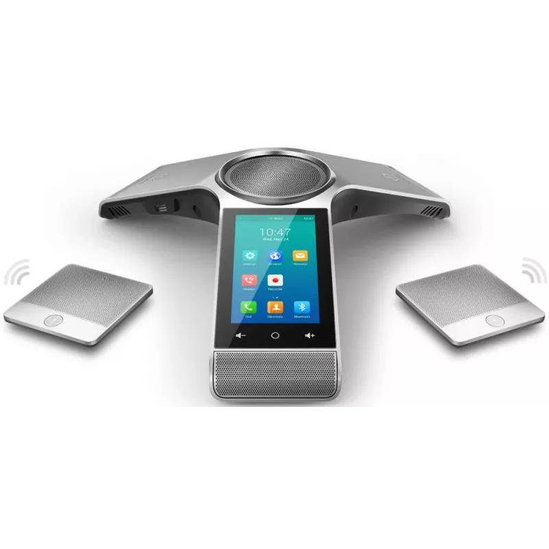 IP-Konferenztelefon Yealink CP960 — silber, Tasten- & Touch-Bedienung, Micro-USB B & USB-A, 338×338×74 mm