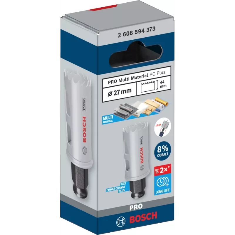 Lochsäge Bosch PRO Multi Material PC Plus 44/27 mm — einzeln, für Bohrmaschine, Ø27 mm