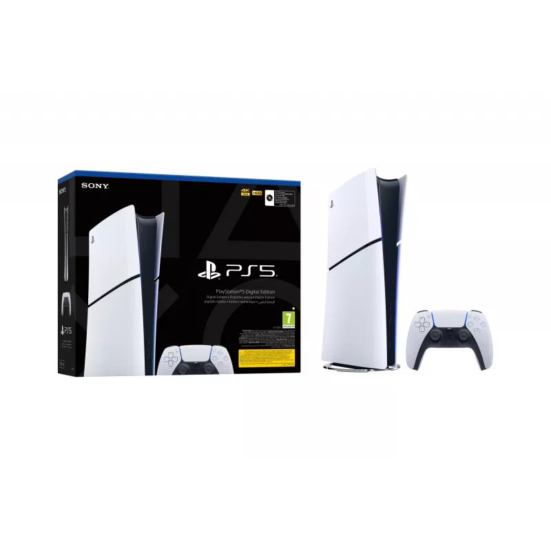 Sony PlayStation 5 (Modellgruppe – schlank) Digital Edition, PlayStation 5, Schwarz, Weiß, 16384 MB, GDDR6, 448 GB/s, AMD
