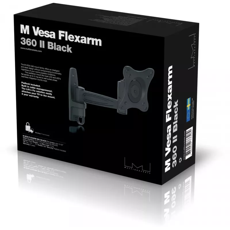 Multibrackets M VESA Flexarm 360 II Halterung Schwarz 75 100 200