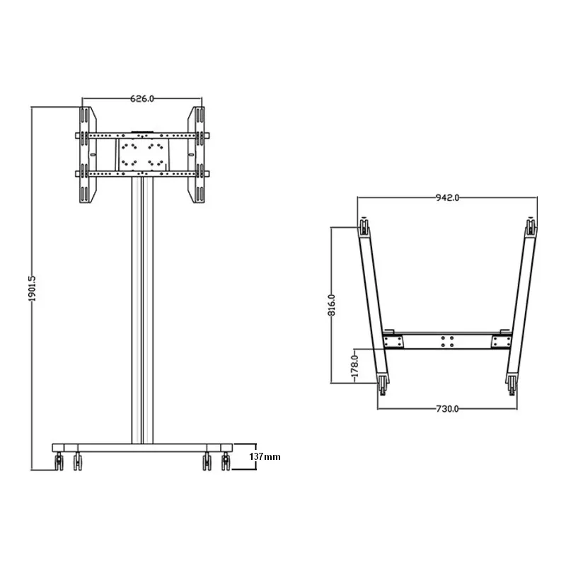 Display-Ständer Multibrackets M Display Stand 180 Single Schwarz