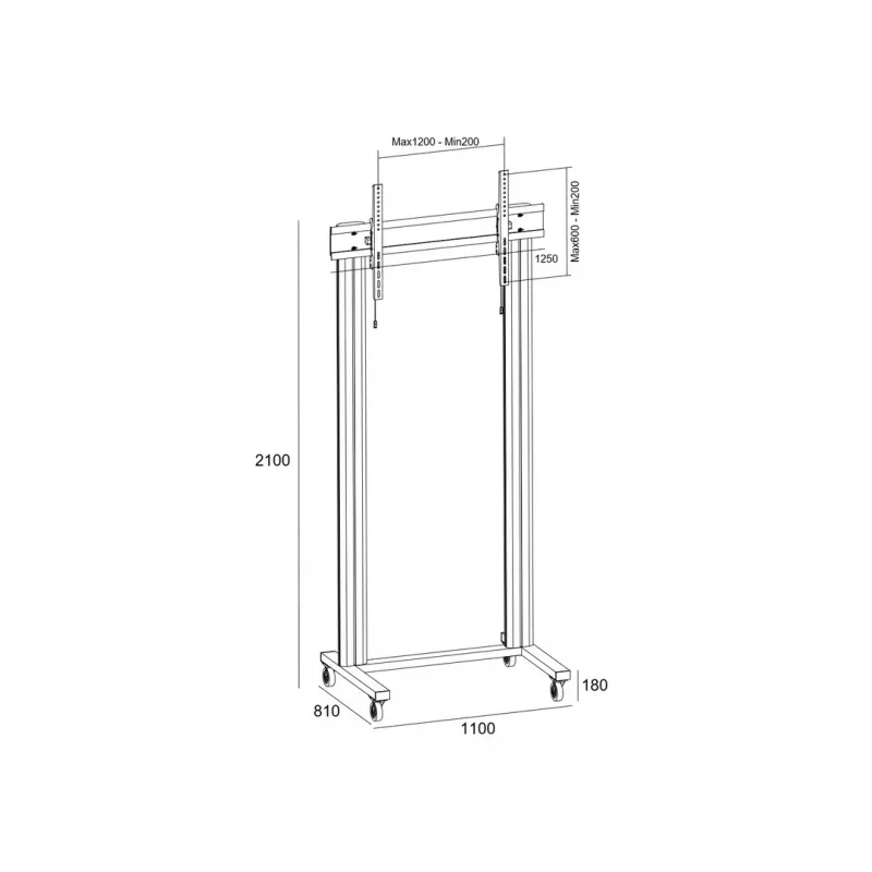 Multibrackets M Public Display Stand 210 Dual Pillar Wheelbase Schwarz