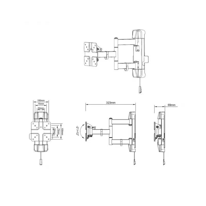 Multibrackets M VESA Full Motion Outdoor 50/75/100 20 kg 33-107 cm