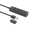 Manhattan USB-C & USB-A Combo-Dock/Hub, Anschlüsse (4): Ethernet und USB-A (x3), 5 Gbit/s (USB 3.2 Gen 1, auch als USB 3.0 bekannt), USB-gespeist (kein externes Netzteil erforderlich)