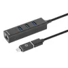 Manhattan USB-C & USB-A Combo-Dock/Hub, Anschlüsse (4): Ethernet und USB-A (x3), 5 Gbit/s (USB 3.2 Gen 1, auch als USB 3.0 bekannt), USB-gespeist (kein externes Netzteil erforderlich)