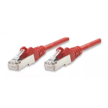 Intellinet Netzwerk-Patchkabel, Cat5e, 3m, Rot, CCA, F/UTP, PVC, RJ45, vergoldete Kontakte, Knickschutz, mit Zugentlastung, Polybeutel