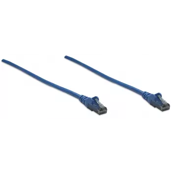Intellinet Netzwerk-Patchkabel, Cat6, 10 m, Blau, CCA, U/UTP, PVC, RJ45, vergoldete Kontakte, rastnasenschutz, Knickschutztülle, Lebenslange Garantie