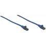 Intellinet Netzwerk-Patchkabel, Cat6, 10 m, Blau, CCA, U/UTP, PVC, RJ45, vergoldete Kontakte, rastnasenschutz, Knickschutztülle, Lebenslange Garantie