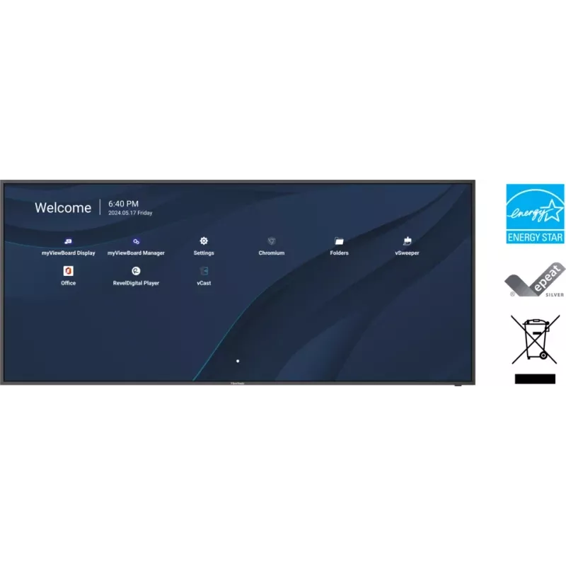 Viewsonic CDE105UW interaktives Whiteboard 2,67 m (105 Zoll) 5120 x 2160 Pixel Schwarz
