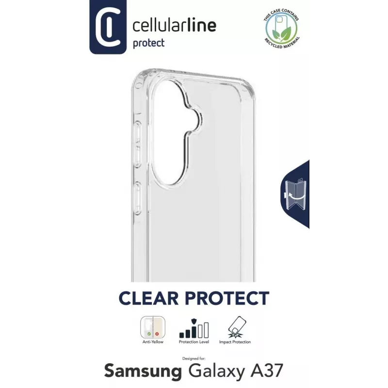 Cellularline Clear Protect – Galaxy A37 Hartschale mit Gummirändern