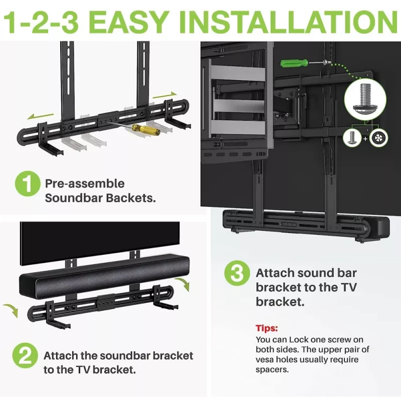 Techly Universal Wandhalterung für Soundbar Max VESA 600x400