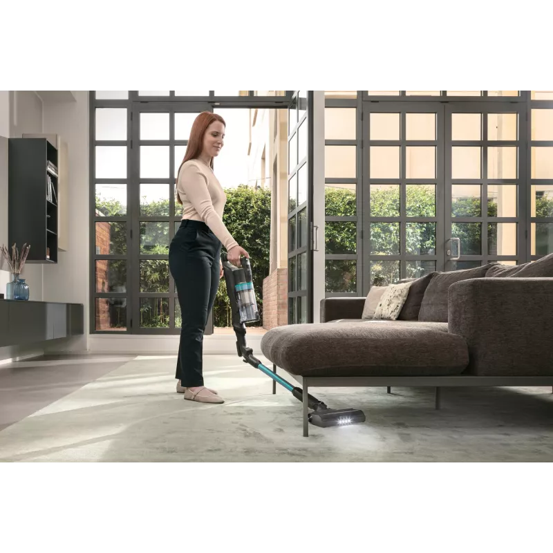 Hoover HF1P10PX 011 Akku-Staubsauger Trocken Schaum, Mikro Beutellos 0,7 l 165 W Schwarz, Türkis 22 Ah