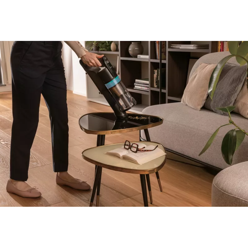 Hoover HF1P10PX 011 Akku-Staubsauger Trocken Schaum, Mikro Beutellos 0,7 l 165 W Schwarz, Türkis 22 Ah