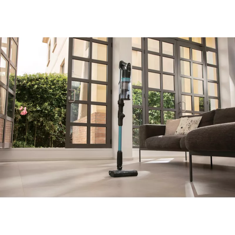 Hoover HF1P10PX 011 Akku-Staubsauger Trocken Schaum, Mikro Beutellos 0,7 l 165 W Schwarz, Türkis 22 Ah