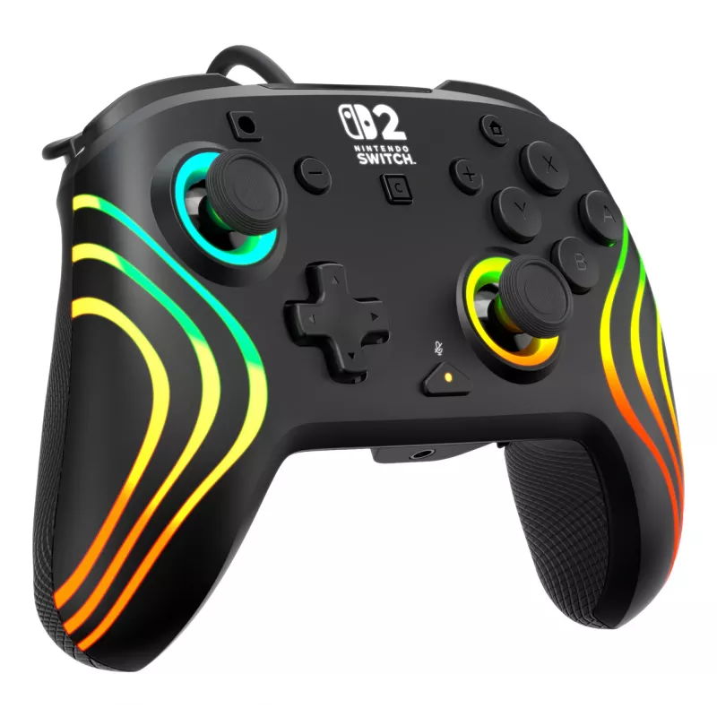 Gamepad Turtle Beach Afterglow Wave Schwarz Kabelgebundenes RGB-Gamepad für Nintendo Switch / Switch 2, USB-C, 3 m Kabel