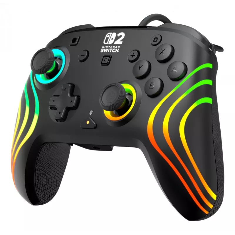 Gamepad Turtle Beach Afterglow Wave Schwarz Kabelgebundenes RGB-Gamepad für Nintendo Switch / Switch 2, USB-C, 3 m Kabel
