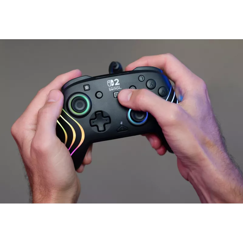 Gamepad Turtle Beach Afterglow Wave Schwarz Kabelgebundenes RGB-Gamepad für Nintendo Switch / Switch 2, USB-C, 3 m Kabel