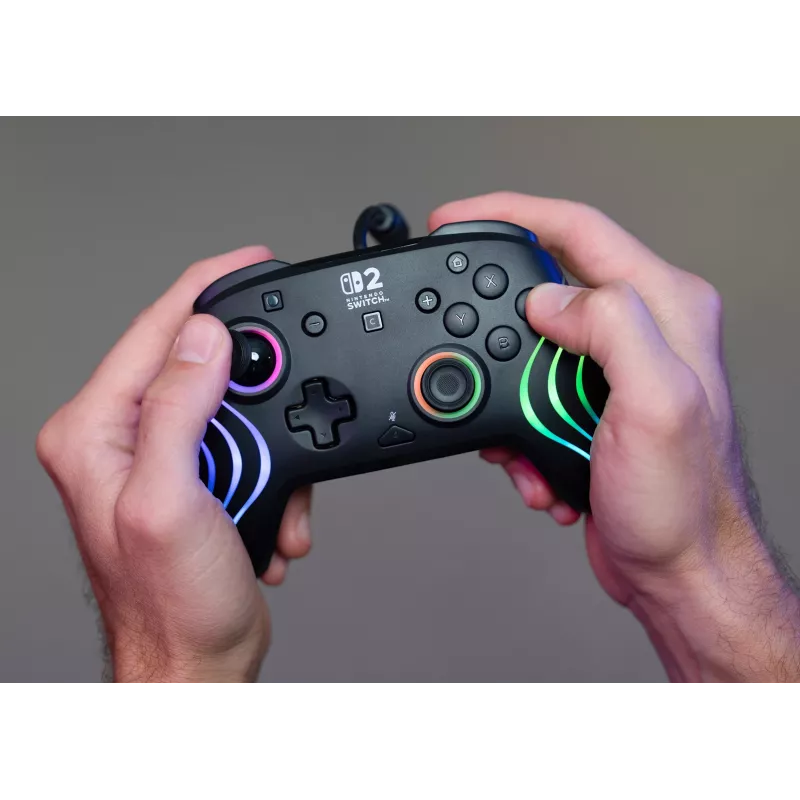 Gamepad Turtle Beach Afterglow Wave Schwarz Kabelgebundenes RGB-Gamepad für Nintendo Switch / Switch 2, USB-C, 3 m Kabel