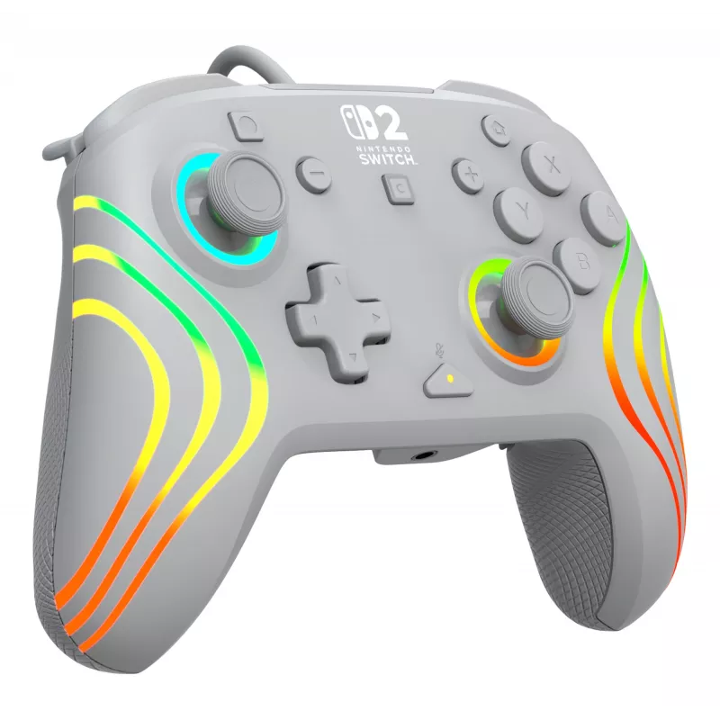 Kabelgebundener RGB-Gaming-Steuergerät Turtle Beach Afterglow Wave Grau – USB‑C, 3 m Kabel, für Nintendo Switch / Switch 2 / Switch OLED