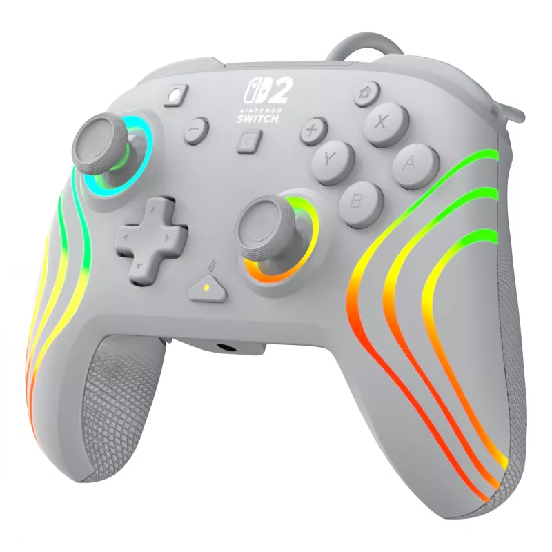 Kabelgebundener RGB-Gaming-Steuergerät Turtle Beach Afterglow Wave Grau – USB‑C, 3 m Kabel, für Nintendo Switch / Switch 2 / Switch OLED