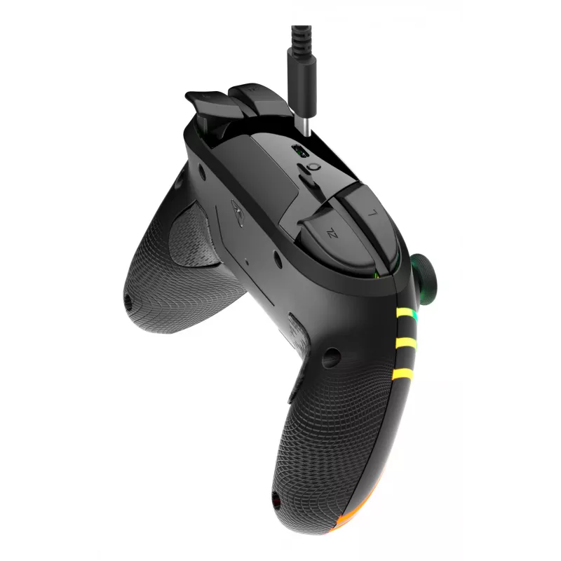 Kabelloser RGB-Gaming-Steuergerät Turtle Beach Afterglow Wave Schwarz für Nintendo Switch 2 — Bluetooth/USB-C, integrierter Akku 20 h, 3 m Kabel