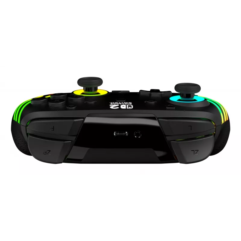 Kabelloser RGB-Gaming-Steuergerät Turtle Beach Afterglow Wave Schwarz für Nintendo Switch 2 — Bluetooth/USB-C, integrierter Akku 20 h, 3 m Kabel