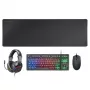 Mars Gaming 4-in-1 Gaming Combo MCP-RGB3, Kabelgebunden, USB, Membran, RGB LED, Schwarz, Maus inklusive