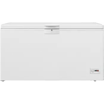 Gefriertruhe BEKO HSM46740 — freistehend, 451 L Kapazität, 4‑Sterne, 20,5 kg/24h Gefrierleistung, Energieklasse E, weiß
