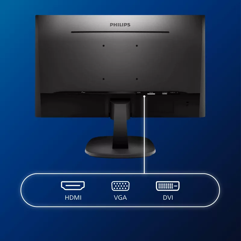 Philips V Line Full HD LCD-Monitor 243V7QDAB/00, 60,5 cm (23,8 Zoll), 1920 x 1080 Pixel, Full HD, LED, 4 ms, Schwarz