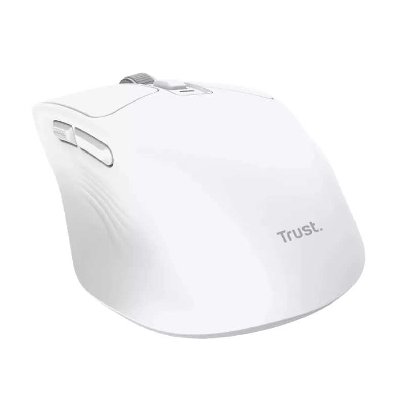 Kabellose Rechtshänder-Büromaus TRUST Niven – RF + Bluetooth, 3200 DPI, 7 Tasten, Mausrad, Weiß
