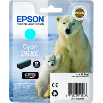 Epson Polar bear Einzelpack Cyan 26XL Claria Premium Ink