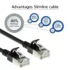 ACT Schwarz 0,5 Meter LSZH U/FTP CAT6A Datacenter Slimline Patchkabel snagless mit RJ45-Steckern