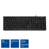 ACT Business-Tastatur USB (Qwerty/US-Layout), Full-Size (100 %), Kabelgebunden, USB, Membran, QWERTY, Schwarz