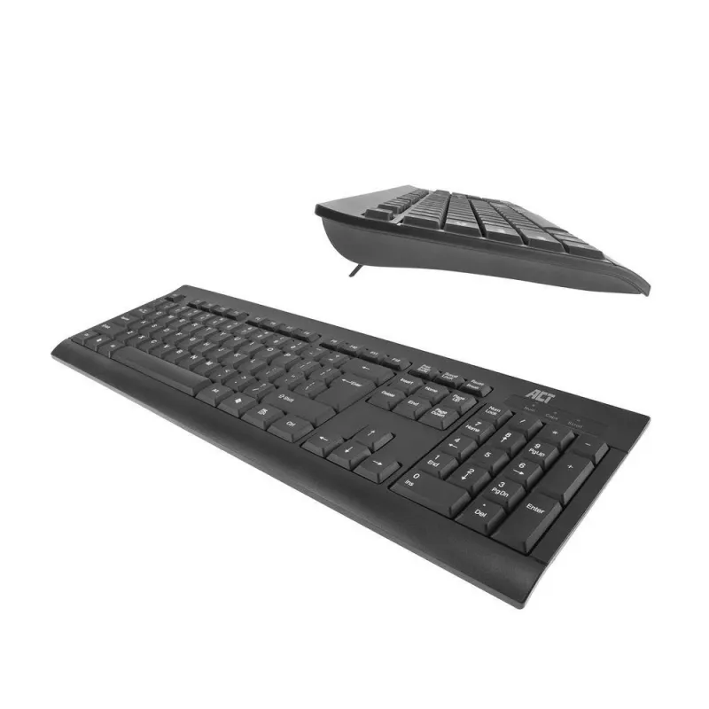 ACT Business-Tastatur USB (Qwerty/US-Layout), Full-Size (100 %), Kabelgebunden, USB, Membran, QWERTY, Schwarz