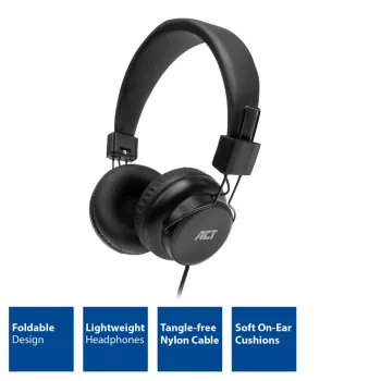 ACT Faltbare Stereo-Kopfhörer mit 3,5-mm-Audiobuchse