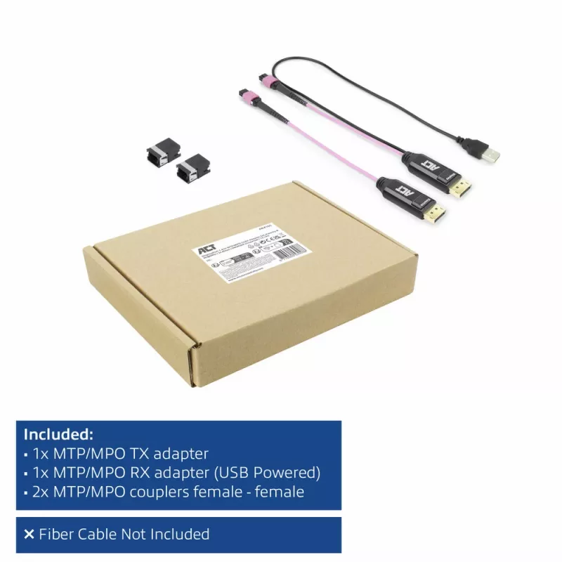 ACT DisplayPort-zu-MTP/MPO-Adapter-Set zur Erweiterung einer DisplayPort-Verbindung bis 8K@60Hz