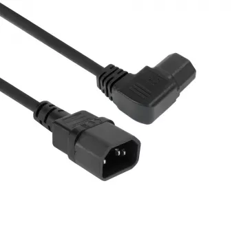 ACT Stromkabel C14 - C15 (gewinkelt links) IEC60320 schwarz 0,6 m