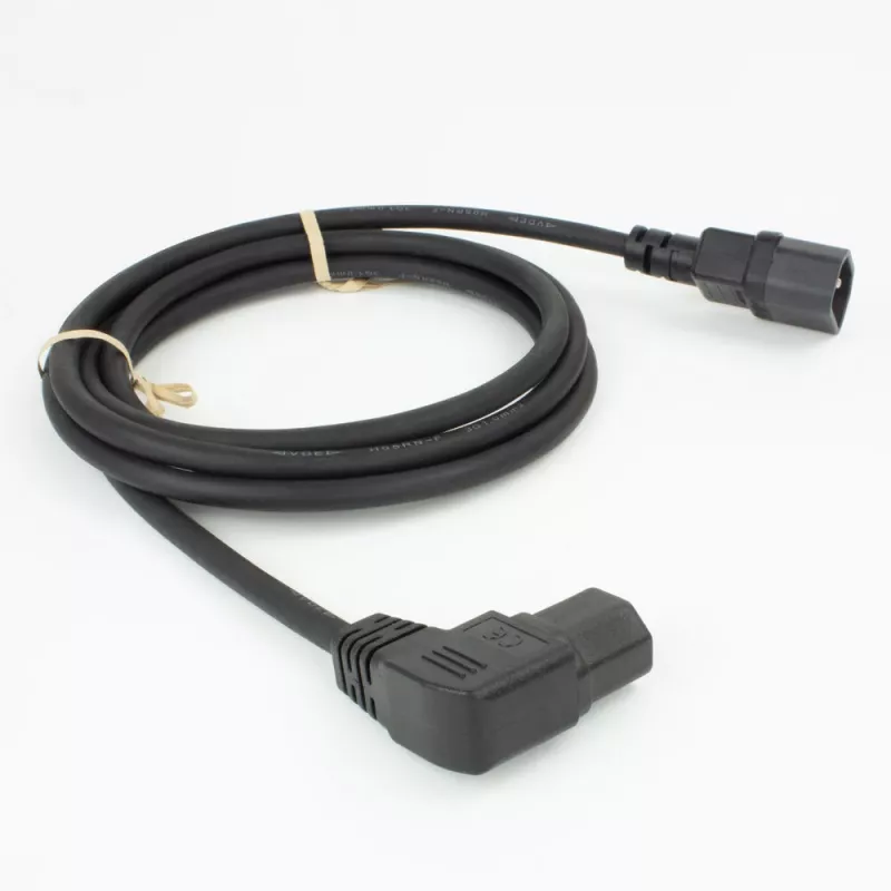 ACT Stromkabel C14 - C15 (abgewinkelt links) IEC60320 schwarz 1,2 m