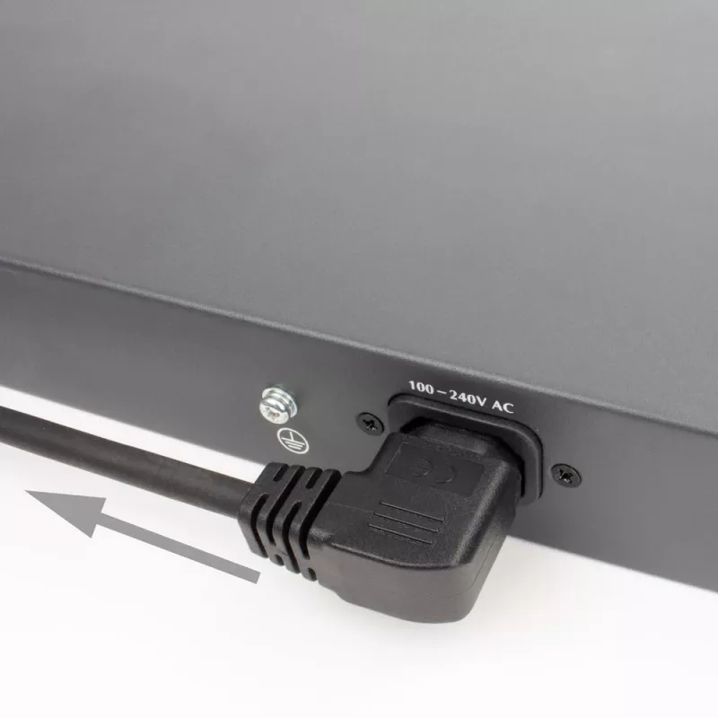 ACT Stromkabel C14 - C15 (abgewinkelt links) IEC60320 schwarz 1,2 m