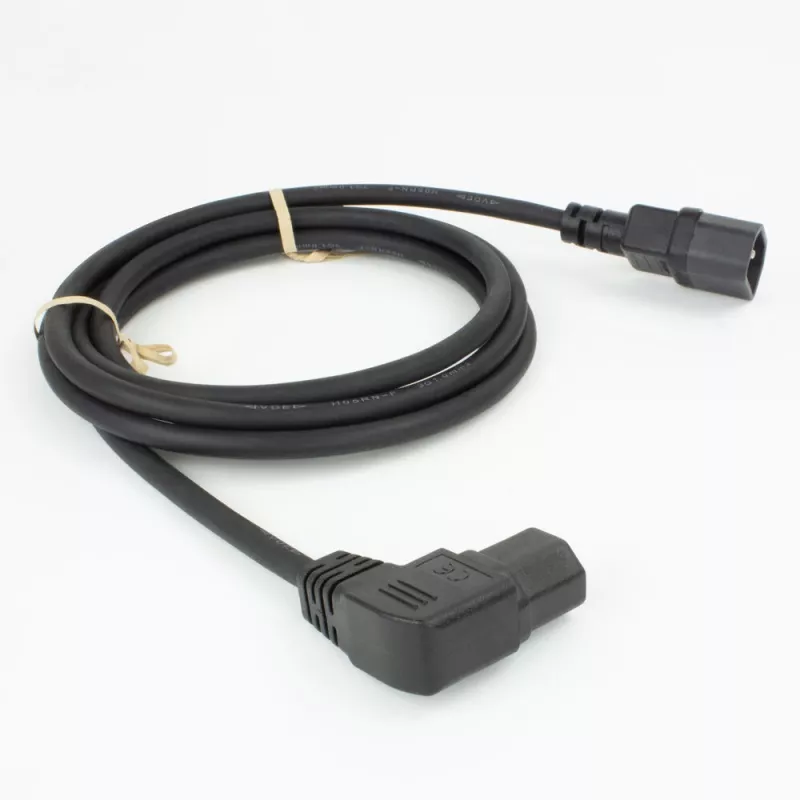 ACT Netzkabel C14 - C15 (abgewinkelt links) IEC60320 schwarz 2 m