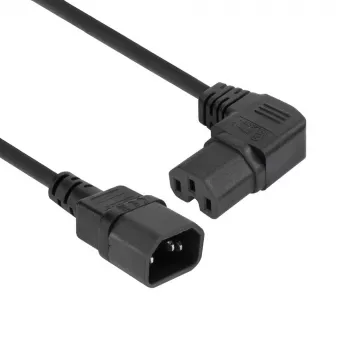 ACT Stromkabel C14 - C15 (abgewinkelt rechts) IEC60320 schwarz 0,6 m