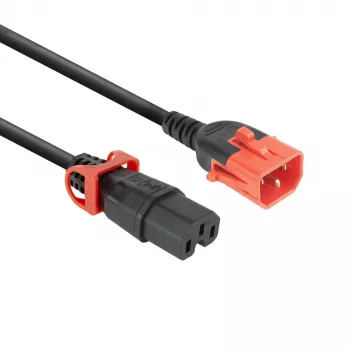 ACT Netzkabel C14 IEC Lock+ Dual Locking - C15 IEC Lock+ schwarz 3 m, PC3876