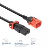 ACT Netzkabel C14 IEC Lock+ Dual Locking - C15 IEC Lock+ schwarz 3 m, PC3876