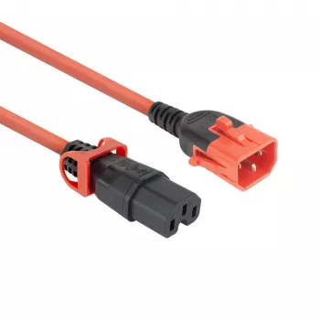 ACT Netzkabel C14 IEC Lock+ Dual Locking - C15 IEC Lock+ rot 1 m, PC3869