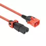 ACT Netzkabel C14 IEC Lock+ Dual Locking - C15 IEC Lock+ rot 1 m, PC3869