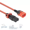 ACT Netzkabel C14 IEC Lock+ Dual Locking - C15 IEC Lock+ rot 1 m, PC3869