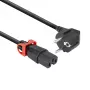 ACT Netzkabel CEE 7/7 Stecker (abgewinkelt) – C15 IEC Lock+ schwarz 2 m, EL604S